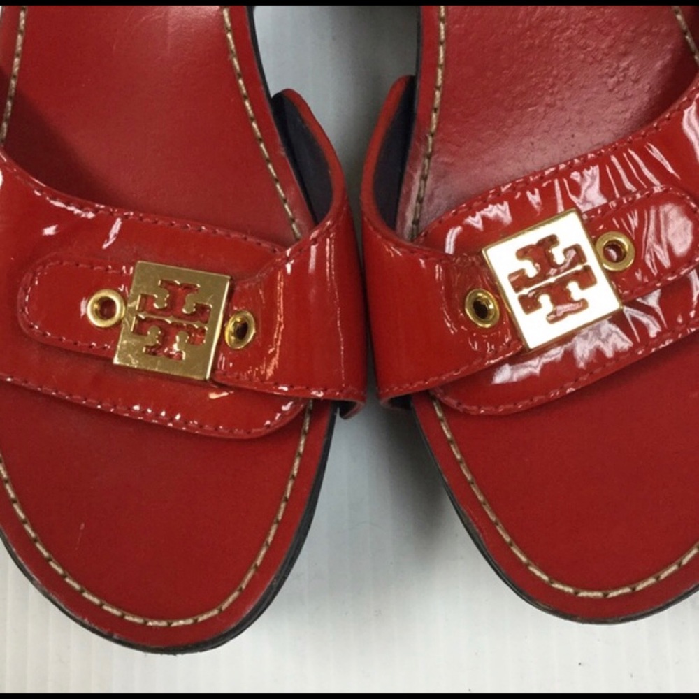 Red Tory Burch wedges.